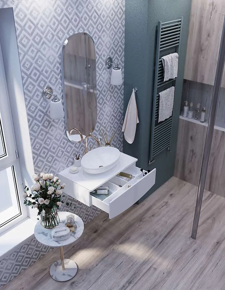 Тумба со столешницей НЕГА/Nega 60П 1в.я. белый