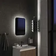 Зеркало Shape Soft (400х600х30) прямоугольник черный К01 LED датчик