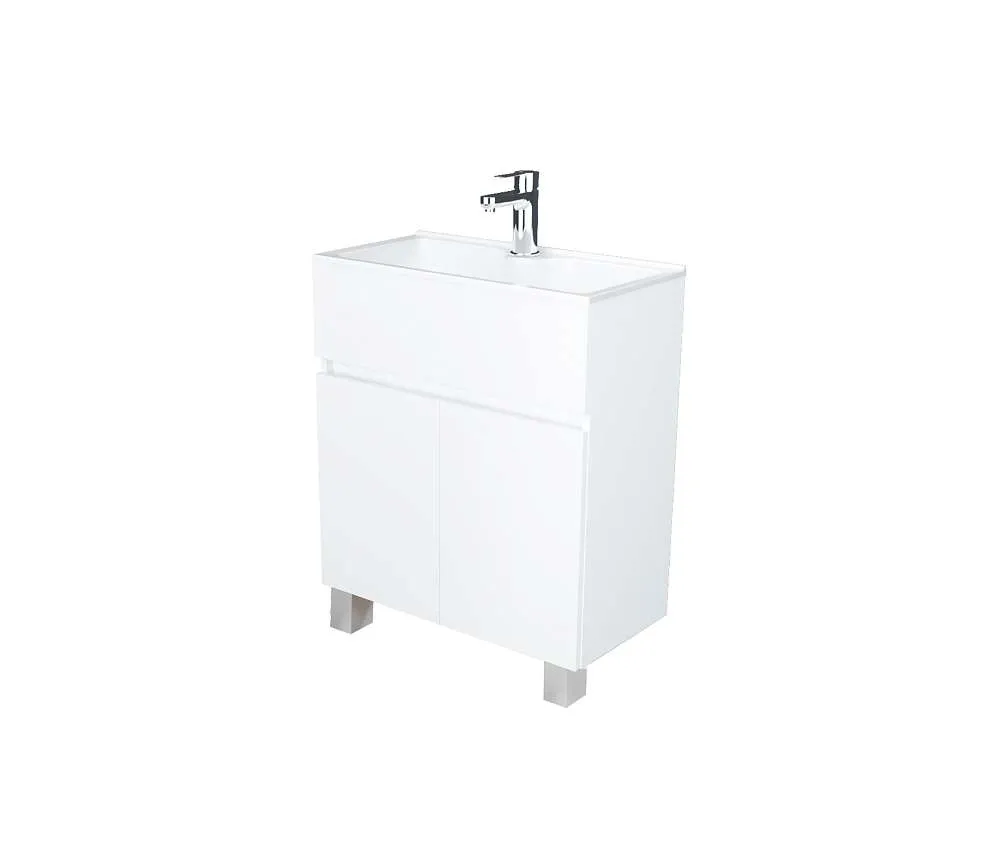 Тумба с раковиной МИРА/Mira 60Н 2д. белый глянец