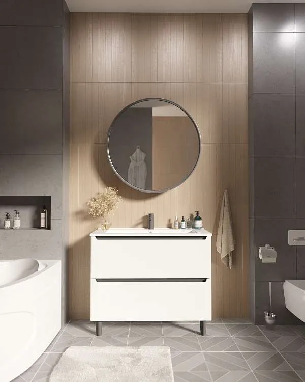 Тумба под раковину Coda 65Н (650х887х471) 2я перламутр белый