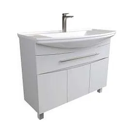 Тумба под раковину Lina New 105Н 1в.я 3д Белый глянец