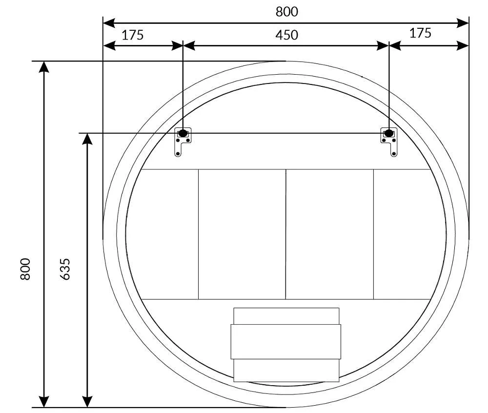 Зеркало АМУР/Amour 80 Круглое, с сенсором