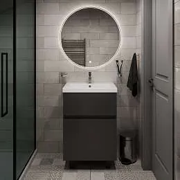 Тумба под раковину Aris 70Н (690х870х440) 2я антрацит/монолит дарк