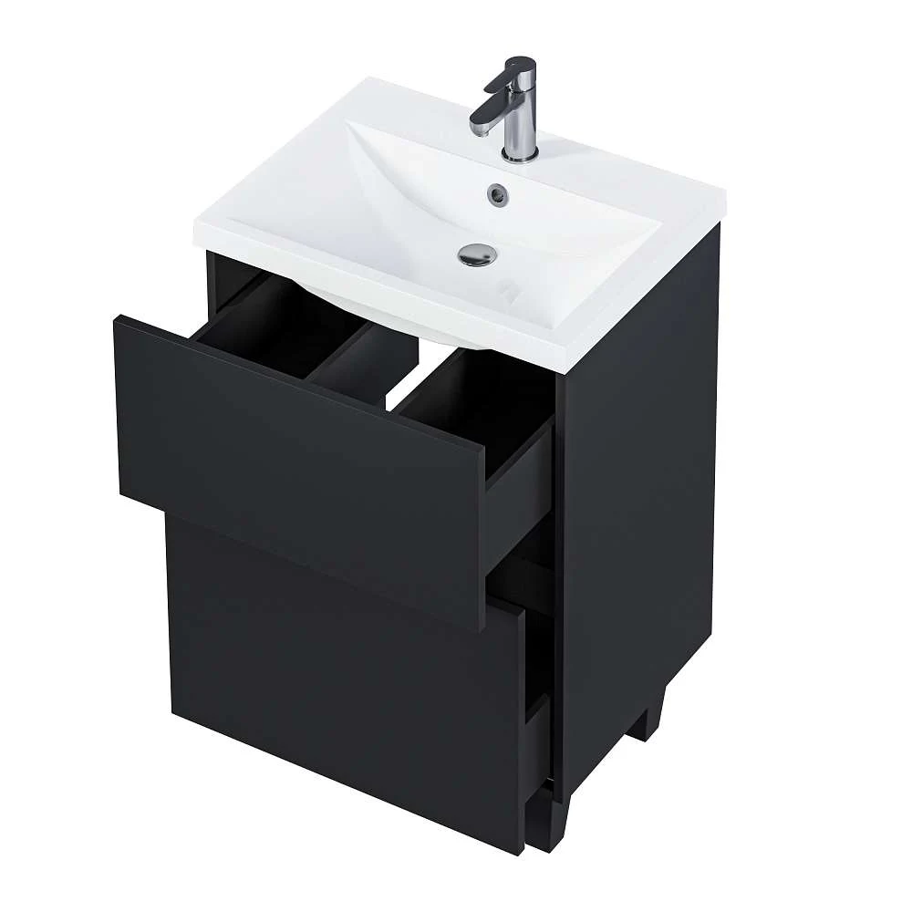 Тумба под раковину БЛОК/Aris 70Н (690х870х440) 2я антрацит/монолит дарк