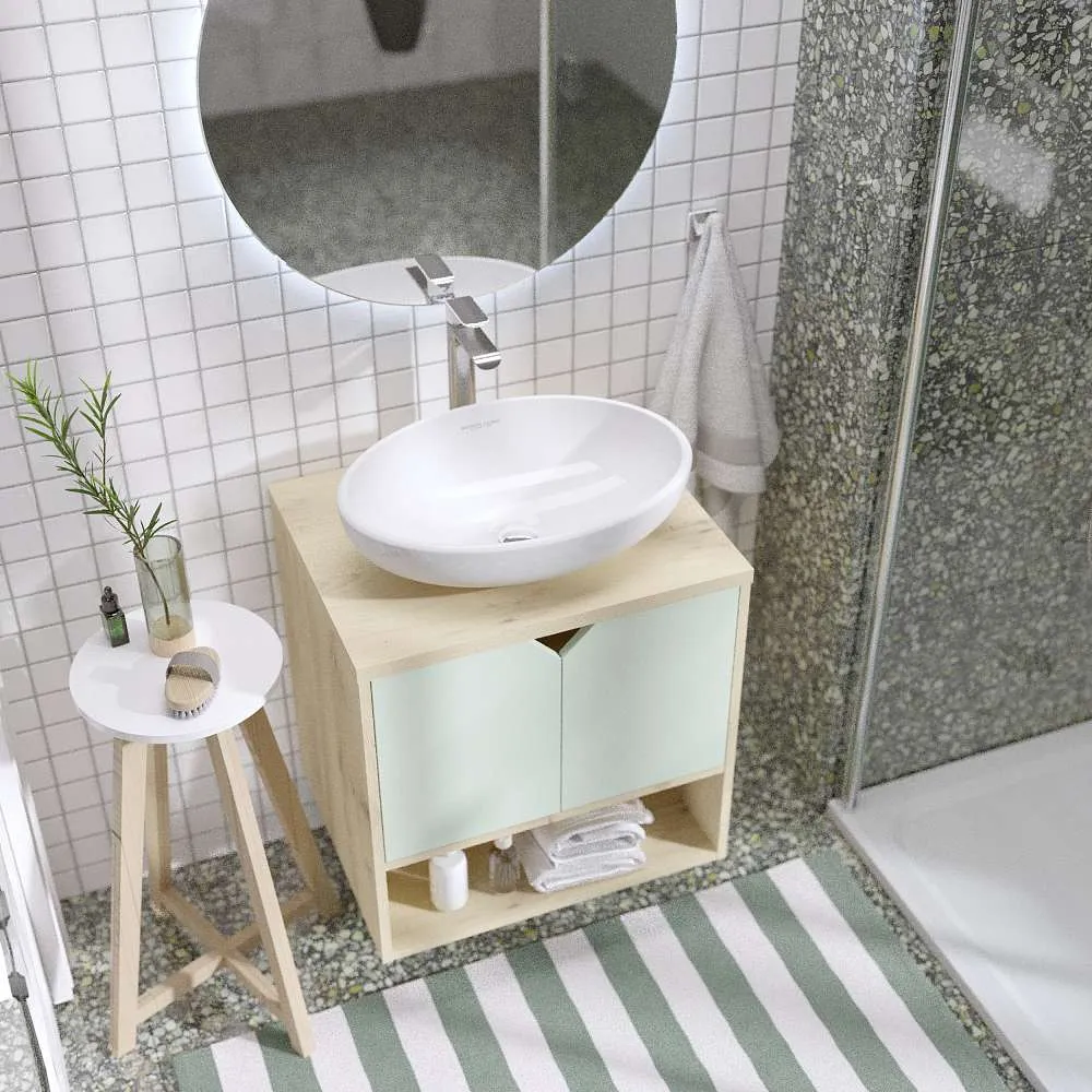 Тумба ДЕЛЬТА/Delta 60П 2Д Мята софт