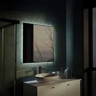 Зеркало Shape Strict (600х600х30) квадрат черный К01 LED датчик