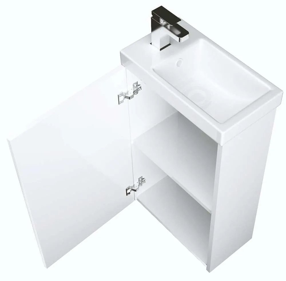 Тумба под раковину Ноктюрн 40П 1д мдф белый глянец