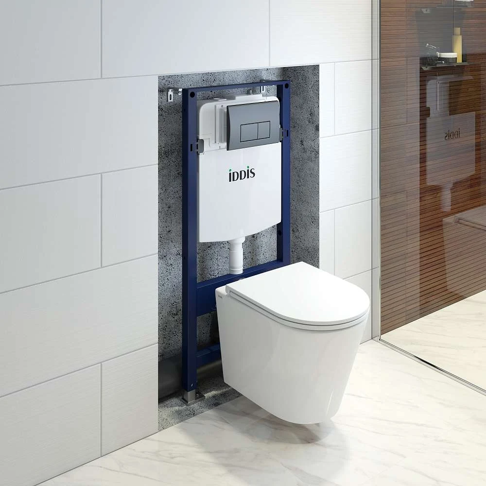 Комплект IDDIS 3в1: подвесной унитаз, инсталляция и клавиша смыва BASC020i73