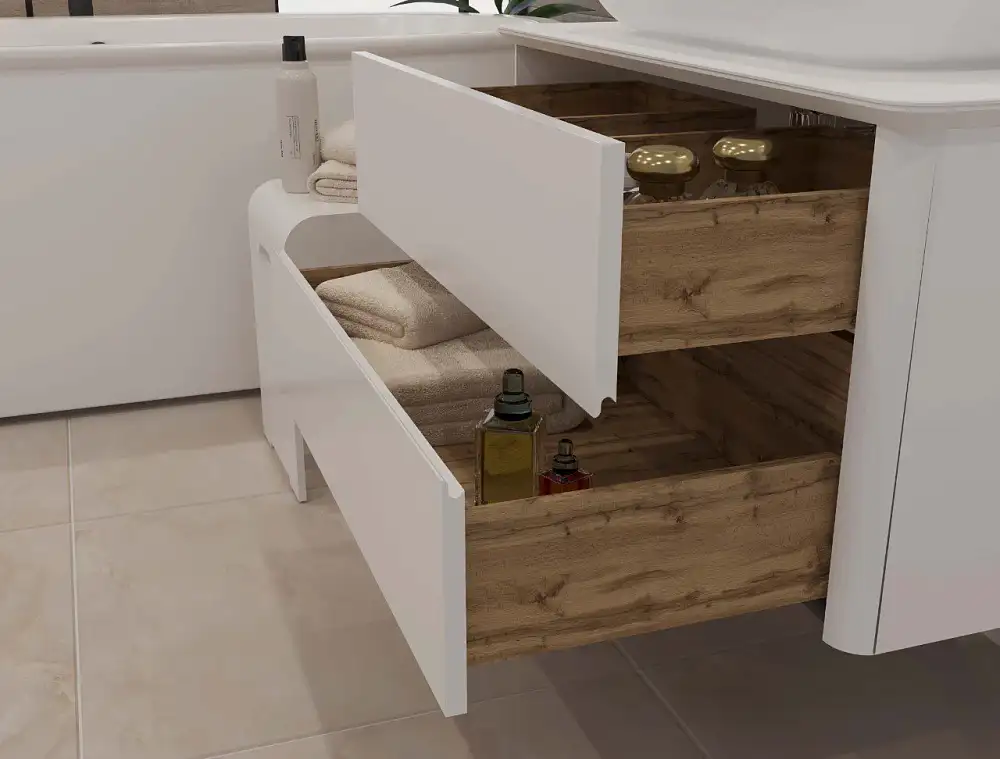 Тумба со столешницей МОНРО/Monro 80П (800х420х450) 2я белый стекло