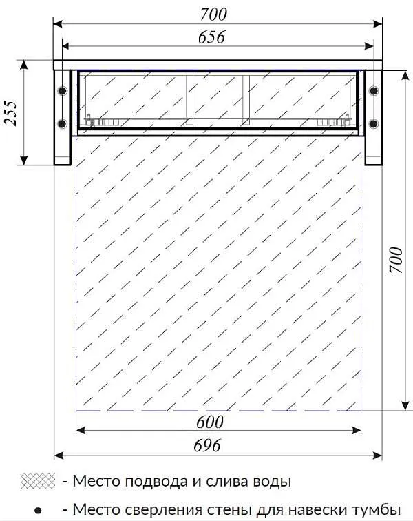 Тумба со столешницей GRUNGE LOFT 70П 1в.я Дуб Вотан