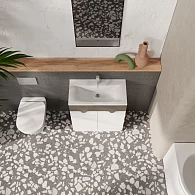 Тумба с раковиной РЕВО 70Н (700x836x350) 2д бетон темно-серый