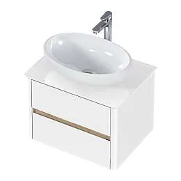 Тумба со столешницей Monro 60П (600х420х450) 2я белый стекло