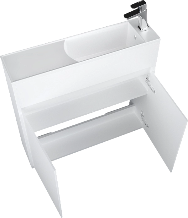Тумба с раковиной Stretto 80П 2д. Белый глянец