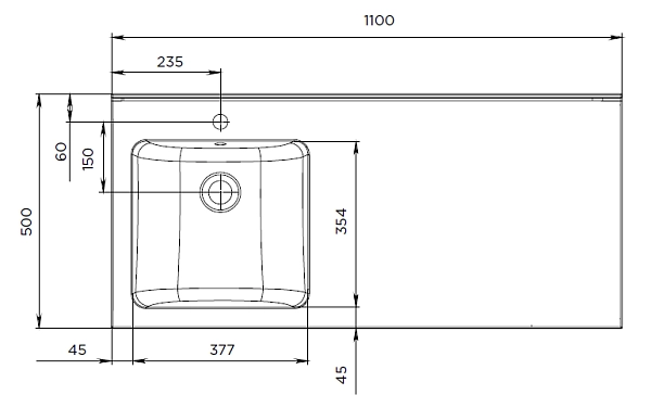 Раковина ШОУ/WASH 110 Polytitan