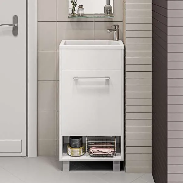 Тумба с раковиной Lira 40Н 1д. Белый глянец L