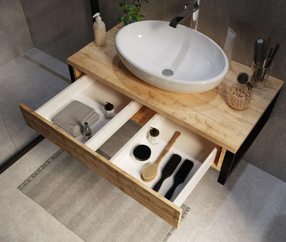 Тумба со столешницей ГРАНЖ ЛОФТ/GRUNGE LOFT 90П 1в.я дуб вотан