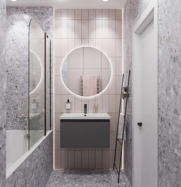 Тумба Aris mini 60П (600х440х450) 1я антрацит/монолит дарк раковина