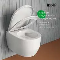 Унитаз подвесной IDDIS Aiger безободковый смыв торнадо AIGRDSEi25