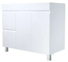 Тумба под раковину Cube 100Н 2д 2я б/к Белый глянец