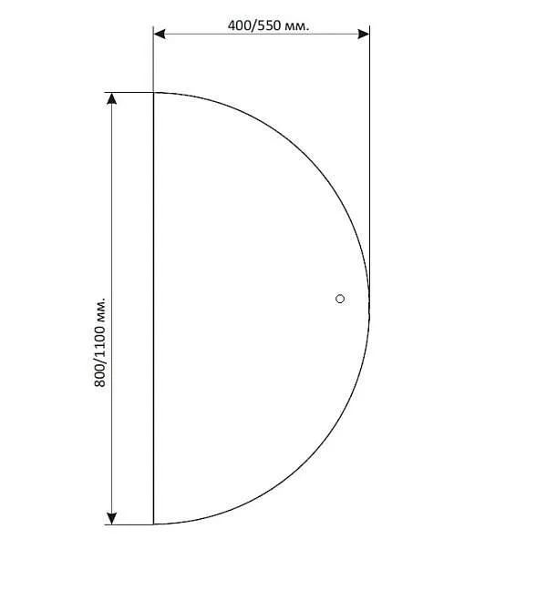 Зеркало PICO (400х800х29) полукруг подсветка/сенсор