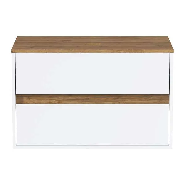 Тумба со столешницей Veil 80П (800х500х500) 2я белая аляска/дуб вотан
