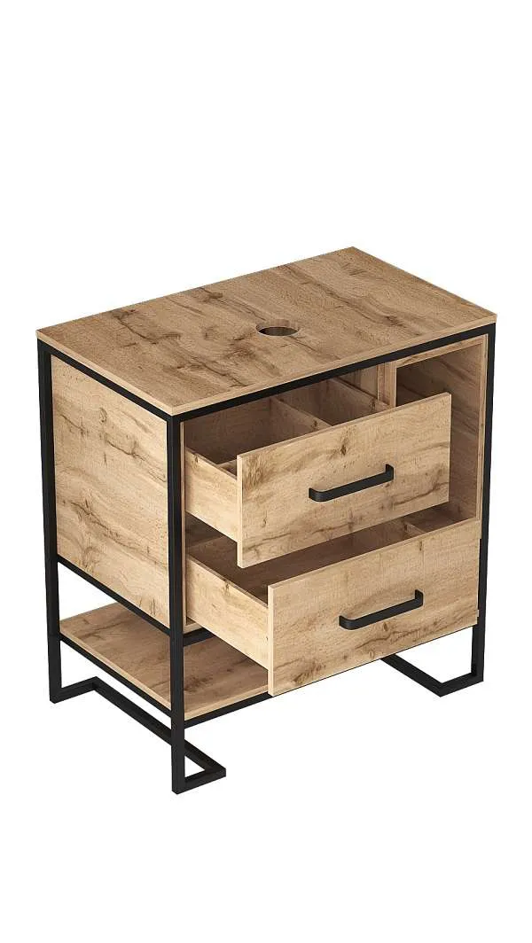 Тумба со столешницей Grunge Loft 80Н 2я/2п Дуб вотан