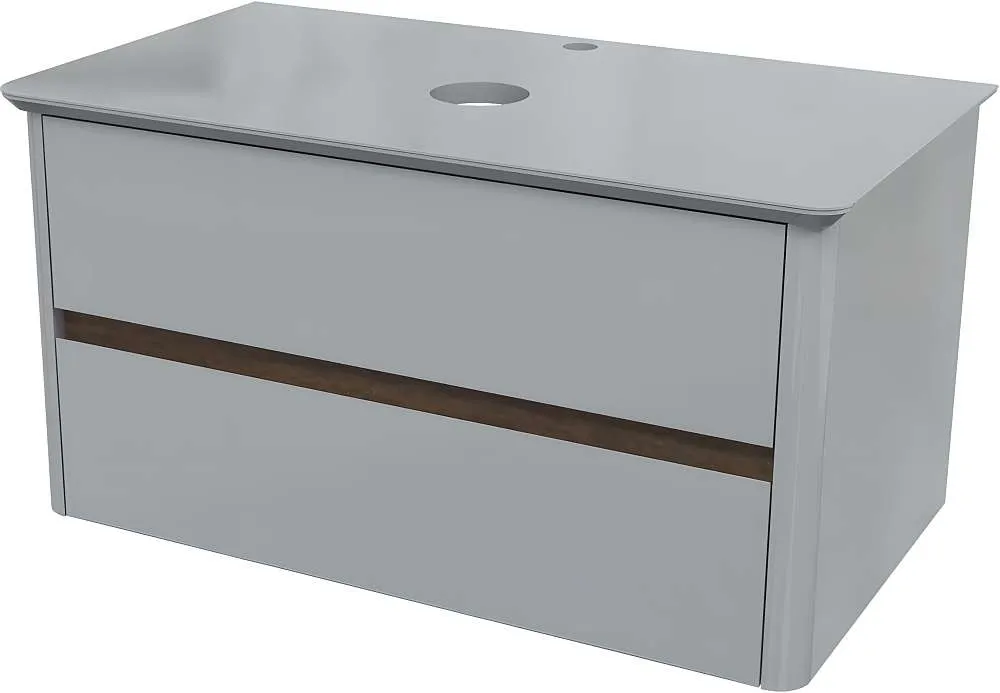 Тумба со столешницей МОНРО/Monro 80П (800х420х450) 2я серый стекло