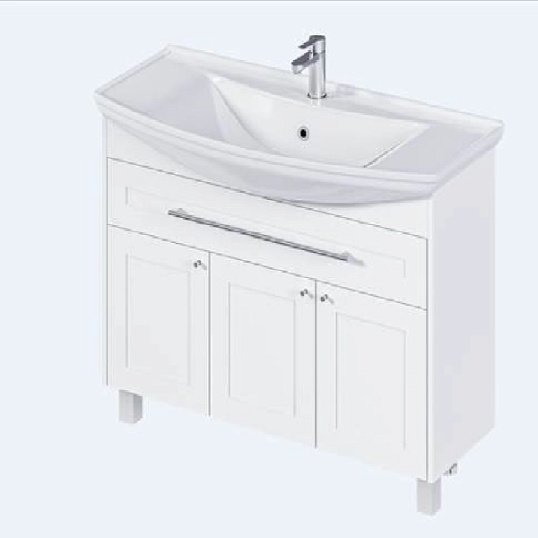 Тумба под раковину Lina Classic New 105Н 1в.я 3д Белый глянец