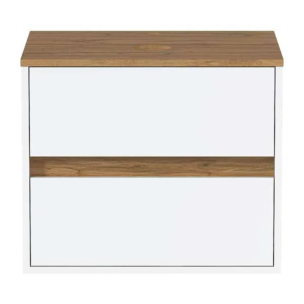 Тумба со столешницей Veil 60П (600х500х500) 2я белая аляска/дуб вотан