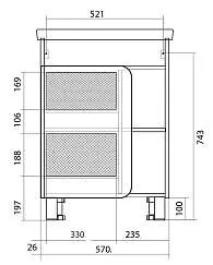 Тумба под раковину НУВО/Nuvo 60Н 1д. дуб сонома