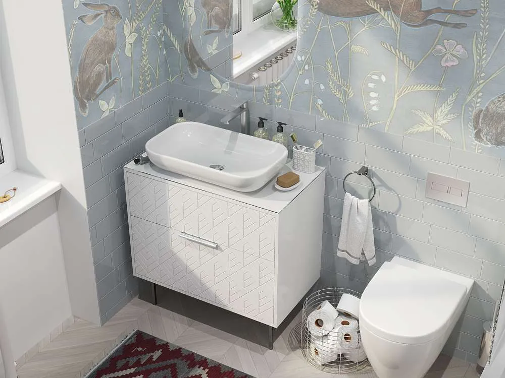 Тумба со столешницей ВЕЛЕС/Forest 80Н 2я белый