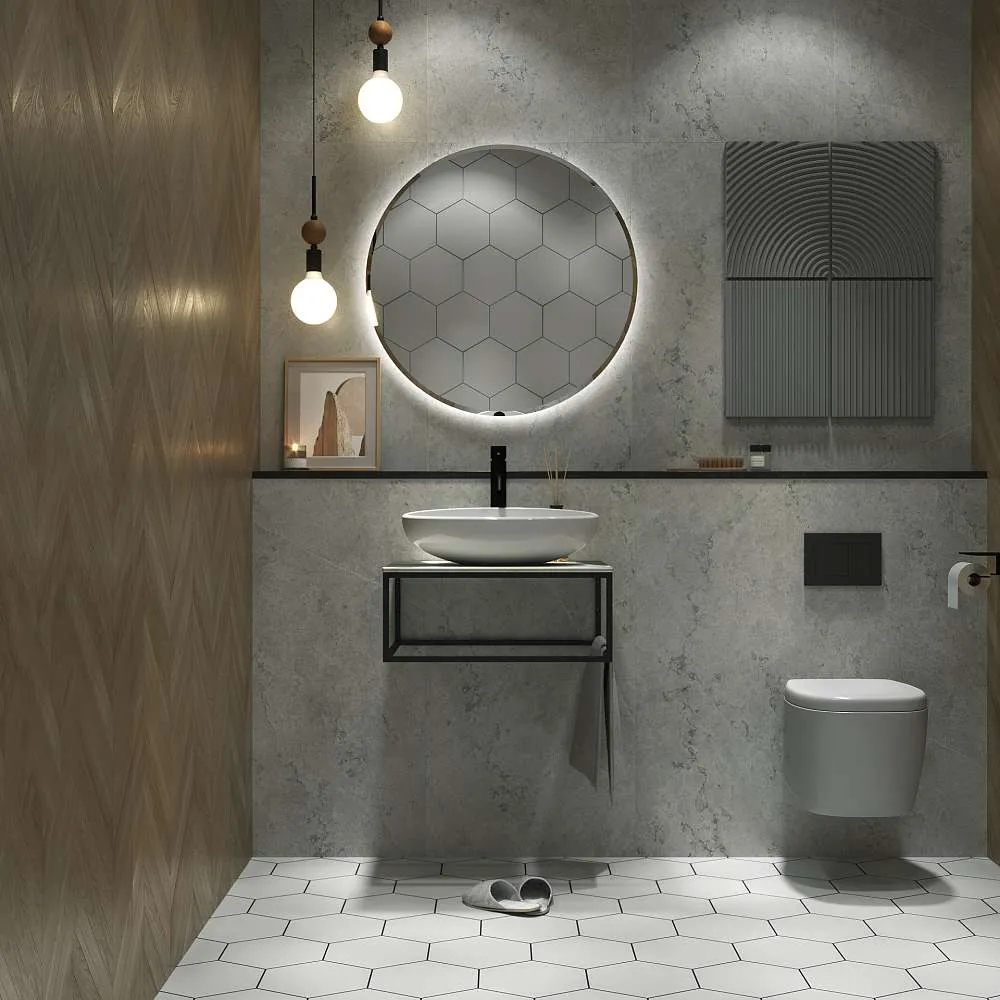 Столешница из керамогранита ЛОФТ/LOFT 60, светло-серый МА01 Nat