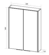 Зеркальный шкаф Gaula 60 2д.Black