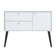 Тумба со столешницей АЛЬПАКА/Goat 1200х500х500П 2я 1д эмаль белая/бук черный