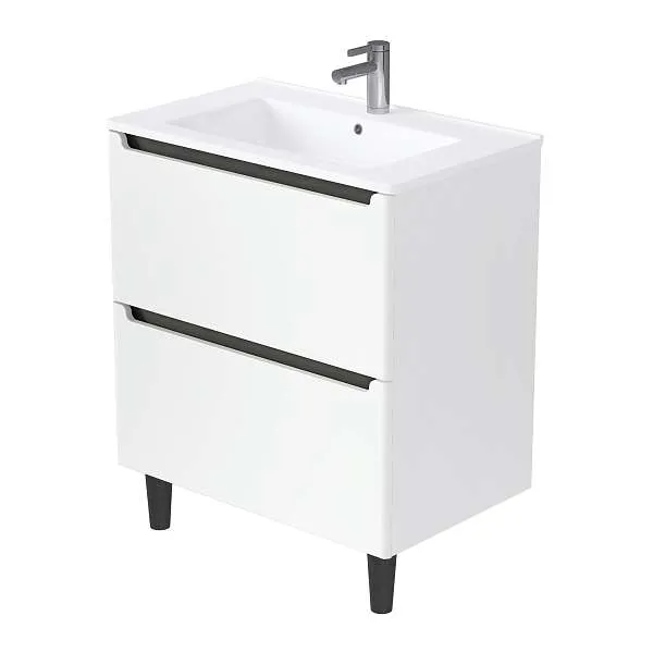 Тумба под раковину Coda 65Н (650х887х471) 2я перламутр белый