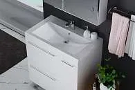 Тумба под раковину Соната 90Н 1д.2в.я. белый глянец