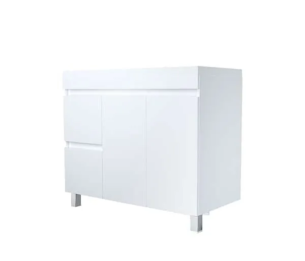 Тумба под раковину Cube 100Н 2д 2я б/к Белый глянец