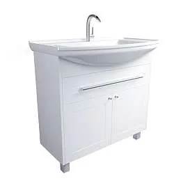 Тумба под раковину Lina Classic New 85Н 1в.я 2д Белый глянец