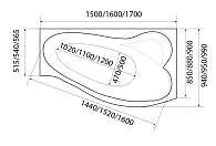 Ванна ГРАЦИЯ/GRACIA 1600х950 R ПР