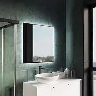 Зеркало Shape Strict (600х600х30) квадрат черный К01 LED датчик