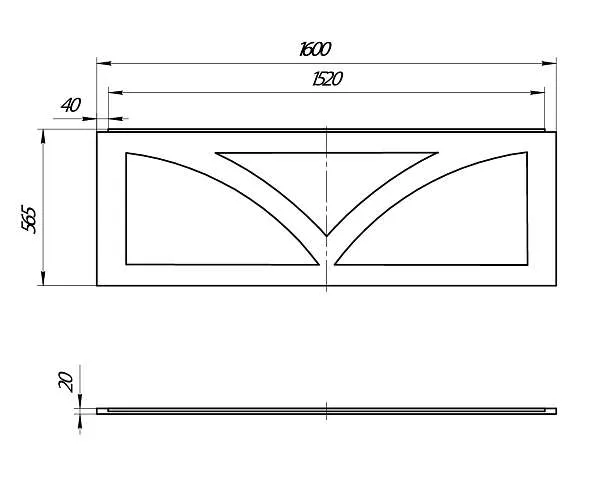 Панель ЭЛЕГАНТ/ELEGANCE/КЛАССИК/МОДЕРН 1600 фронт рельеф