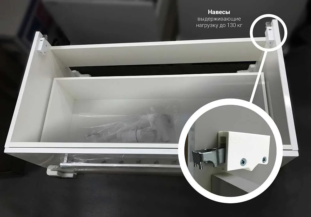 Тумба под раковину Соната 90П 1в.я. белый глянец