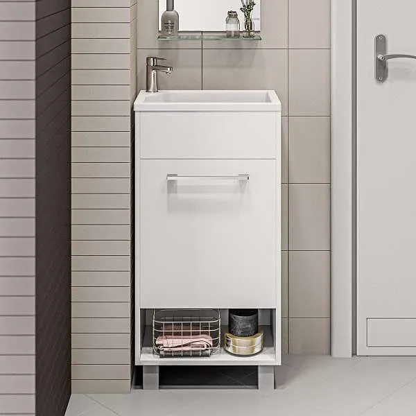 Тумба с раковиной Lira 40Н 1д. Белый глянец L