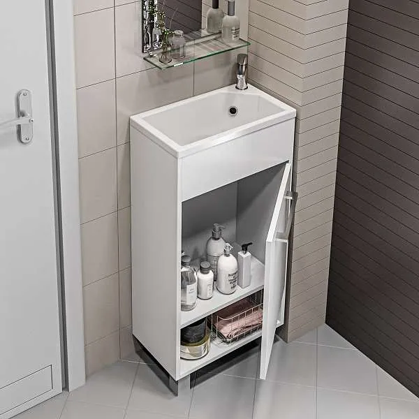 Тумба с раковиной Lira 40Н 1д. Белый глянец L