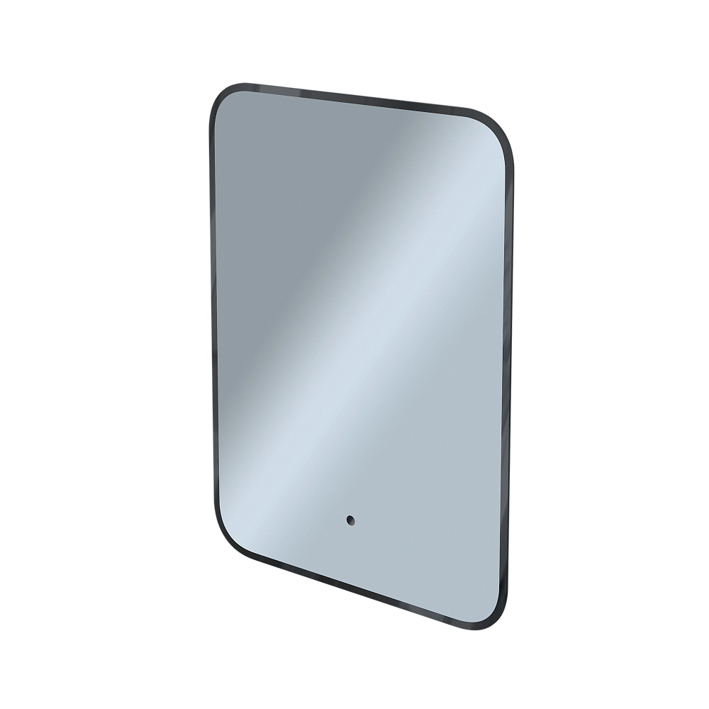 Зеркало ФОРМА СОФТ (500х700х30) прямоугольник черный К01 LED датчик