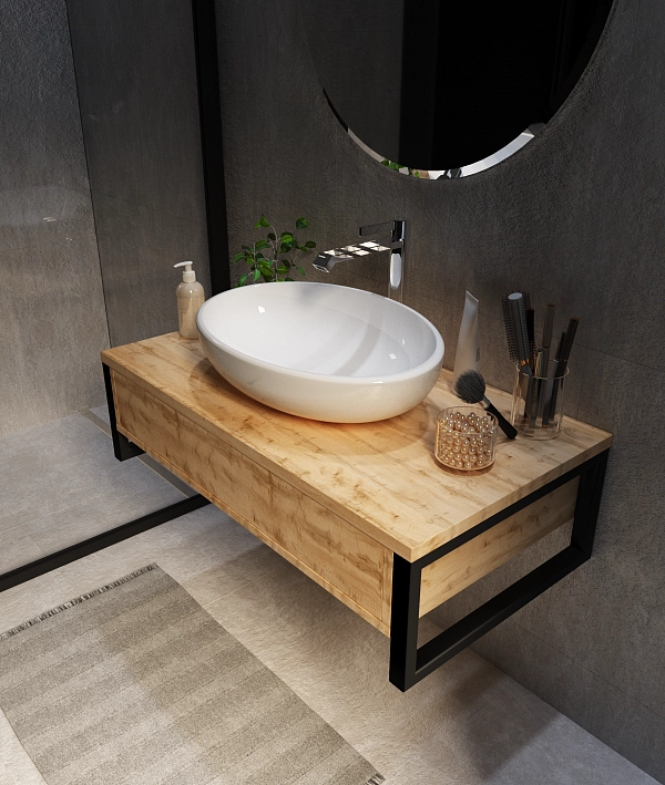 Тумба со столешницей GRUNGE LOFT 70П 1в.я Дуб Вотан