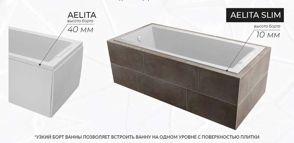 Ванна АЭЛИТА СЛИМ/AELITA SLIM 1700х900