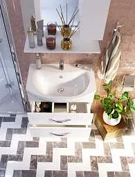 Тумба под раковину Вита 65Н 3в.я. белый глянец, МДФ