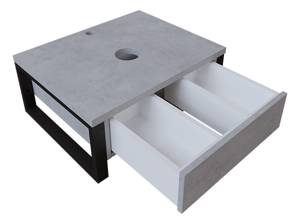 Тумба со столешницей GRUNGE LOFT 60П 1в.я Бетон светлый