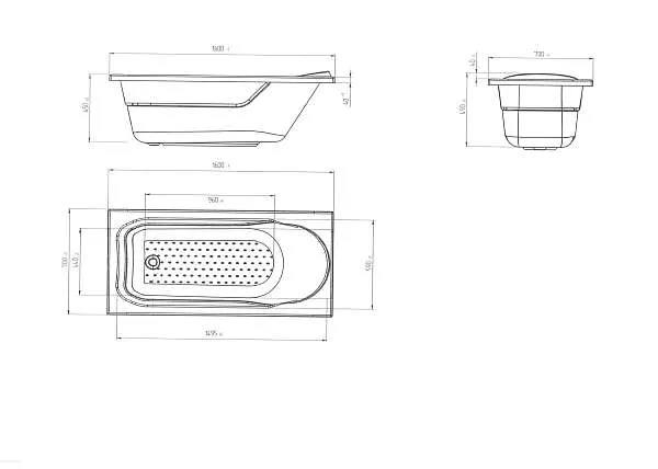 Ванна МИЛА/MILA 1600х700